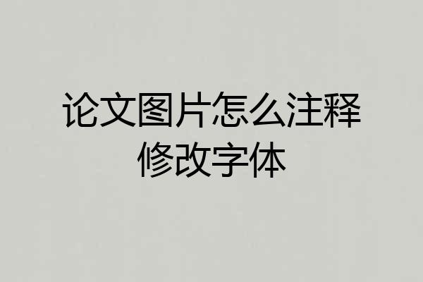 论文图片怎么注释修改字体