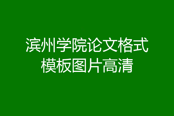 滨州学院论文格式模板图片高清