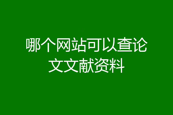哪个网站可以查论文文献资料