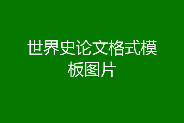 世界史论文格式模板图片