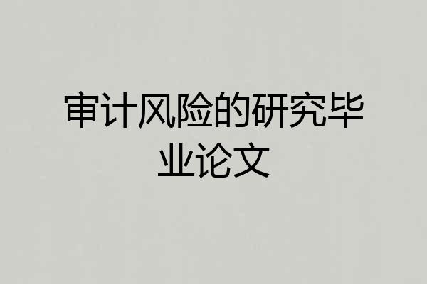 审计风险的研究毕业论文
