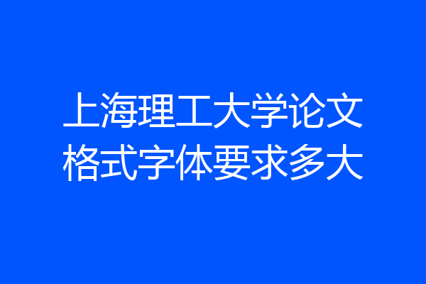 上海理工大学论文格式字体要求多大