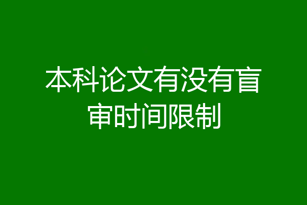 本科论文有没有盲审时间限制