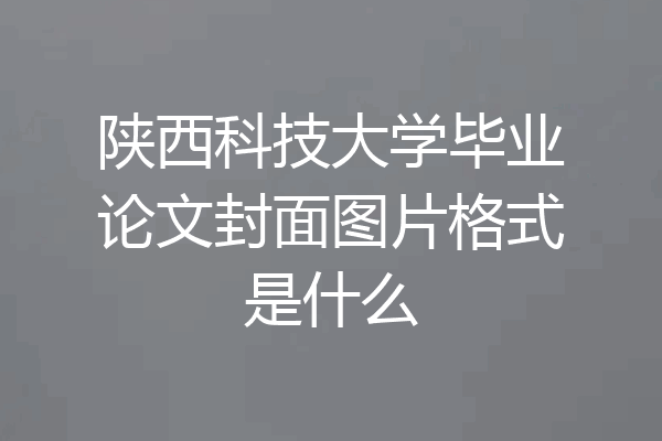 陕西科技大学毕业论文封面图片格式是什么
