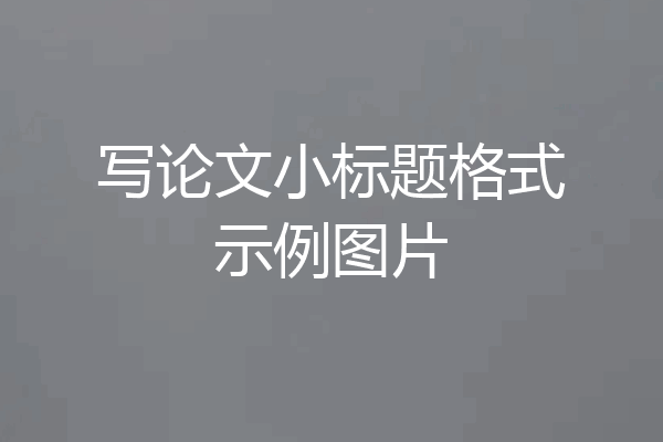 写论文小标题格式示例图片