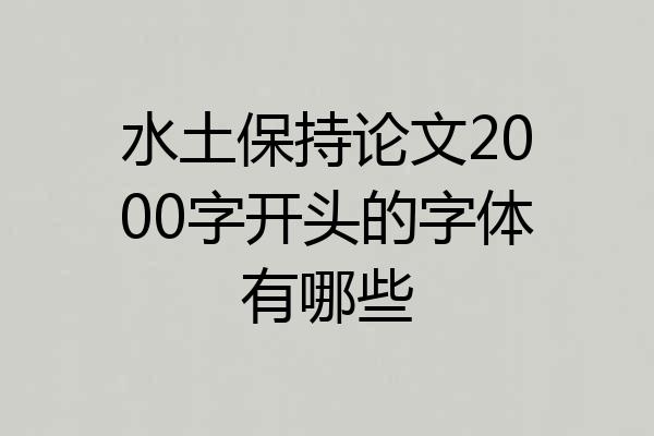 水土保持论文2000字开头的字体有哪些