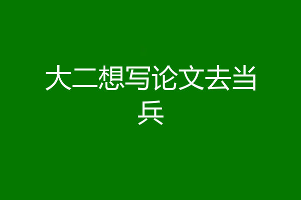 大二想写论文去当兵