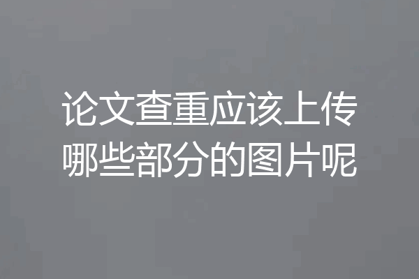 论文查重应该上传哪些部分的图片呢