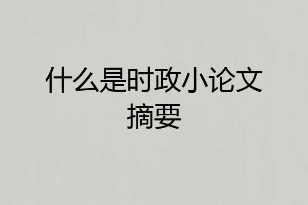 什么是时政小论文摘要