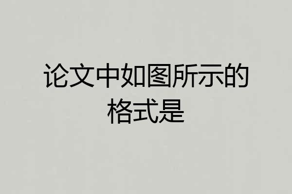 论文中如图所示的格式是