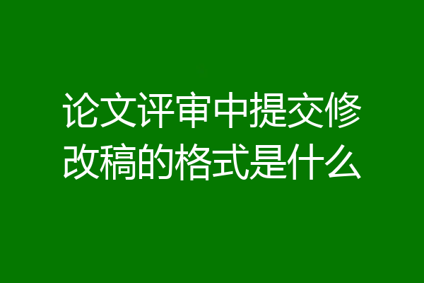 论文评审中提交修改稿的格式是什么