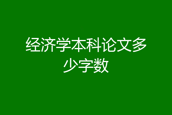 经济学本科论文多少字数