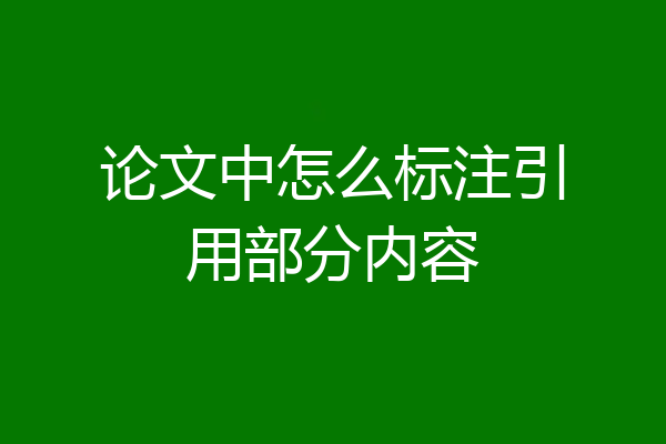 论文中怎么标注引用部分内容