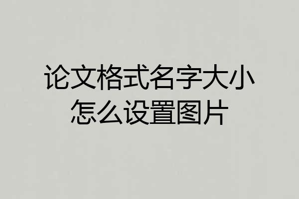 论文格式名字大小怎么设置图片