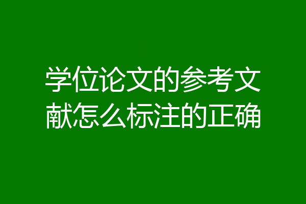 学位论文的参考文献怎么标注的正确