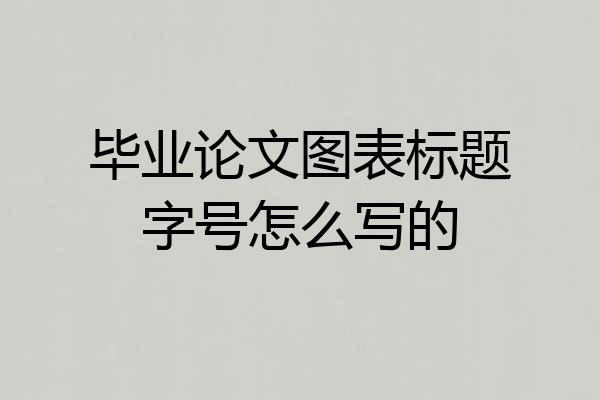 毕业论文图表标题字号怎么写的