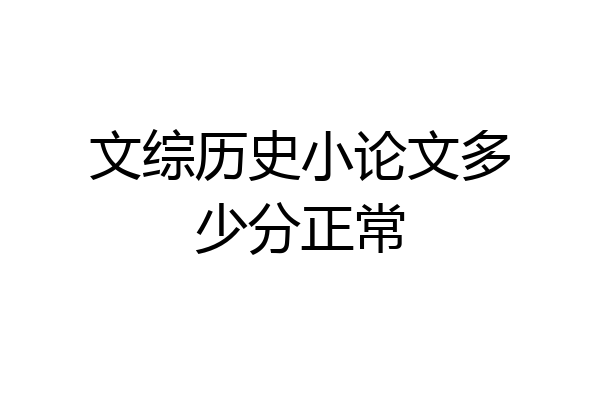文综历史小论文多少分正常