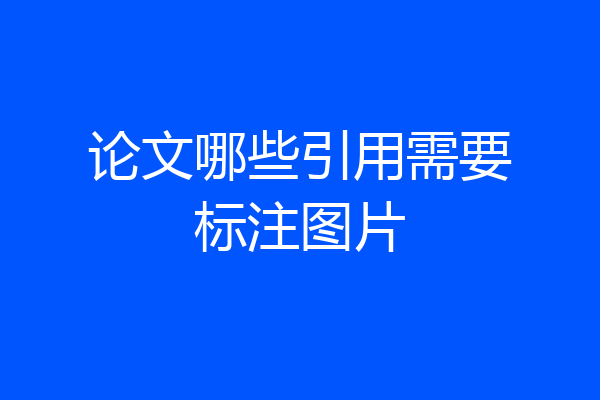 论文哪些引用需要标注图片