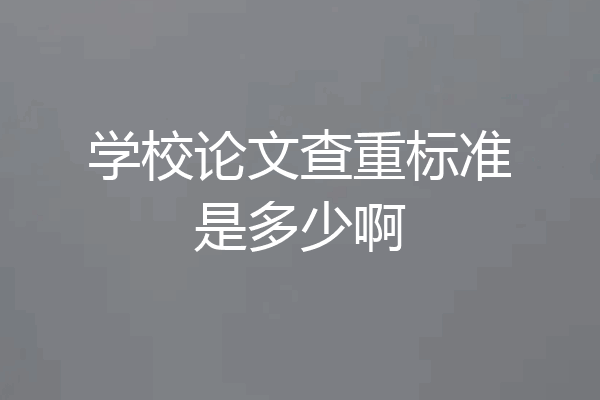 学校论文查重标准是多少啊