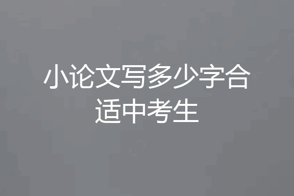 小论文写多少字合适中考生