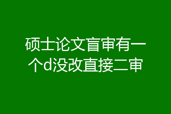 硕士论文盲审有一个d没改直接二审