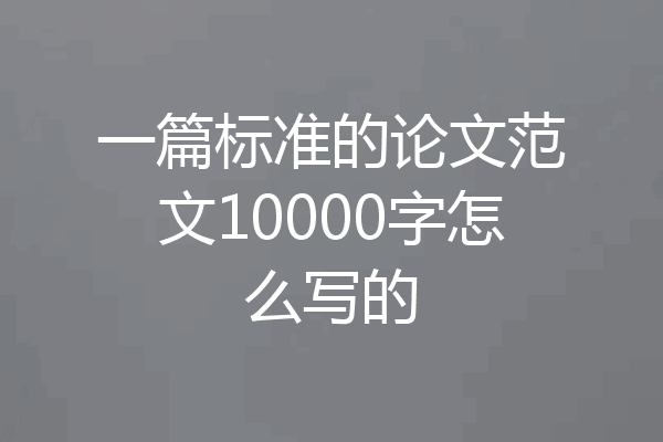 一篇标准的论文范文10000字怎么写的