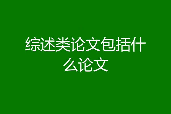 综述类论文包括什么论文