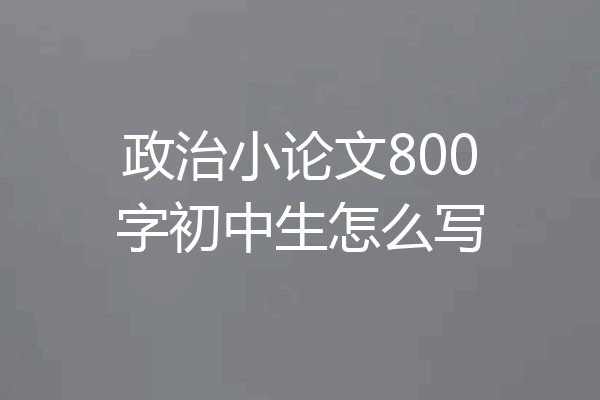 政治小论文800字初中生怎么写
