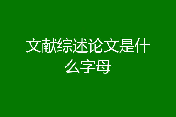文献综述论文是什么字母