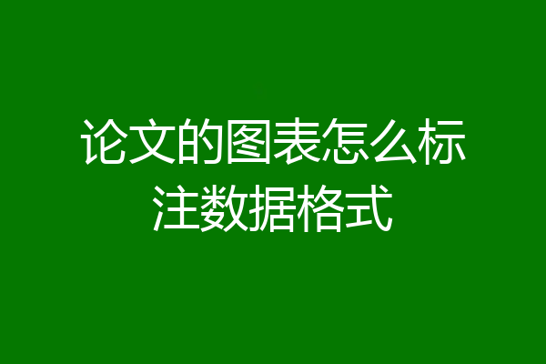 论文的图表怎么标注数据格式