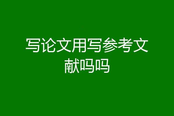 写论文用写参考文献吗吗