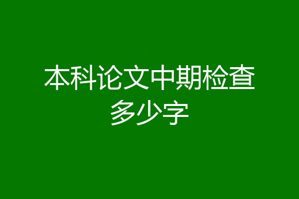 本科论文中期检查多少字