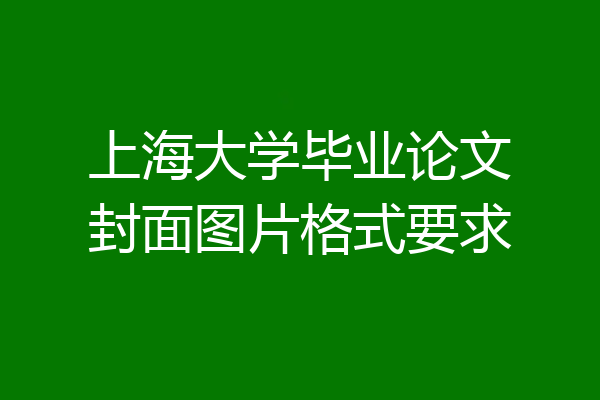 上海大学毕业论文封面图片格式要求