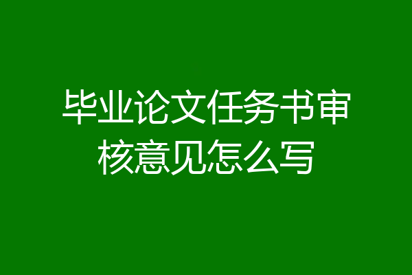 毕业论文任务书审核意见怎么写