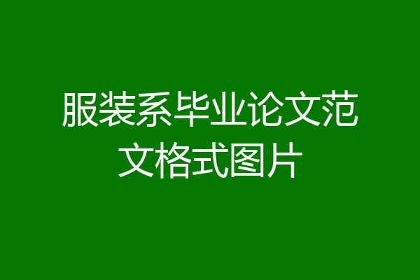 服装系毕业论文范文格式图片
