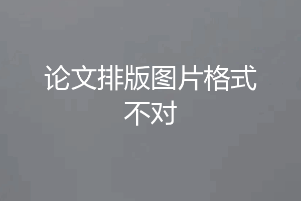 论文排版图片格式不对