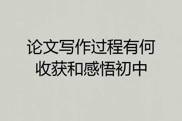 论文写作过程有何收获和感悟初中