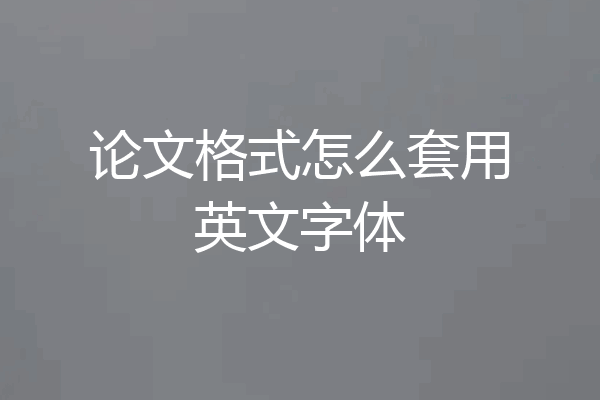 论文格式怎么套用英文字体