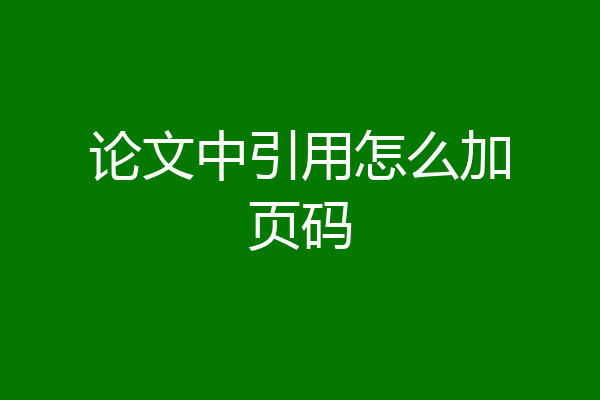 论文中引用怎么加页码