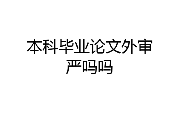 本科毕业论文外审严吗吗