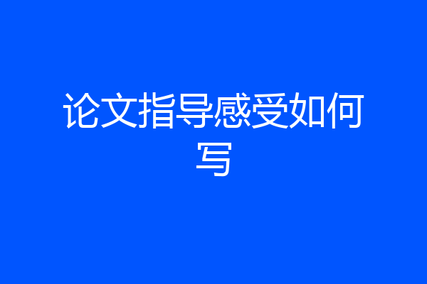 论文指导感受如何写