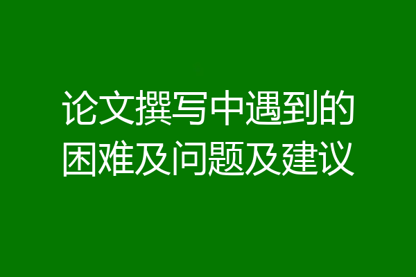 论文撰写中遇到的困难及问题及建议