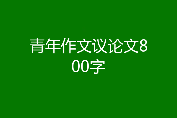 青年作文议论文800字