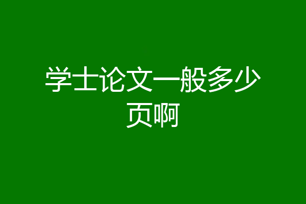学士论文一般多少页啊