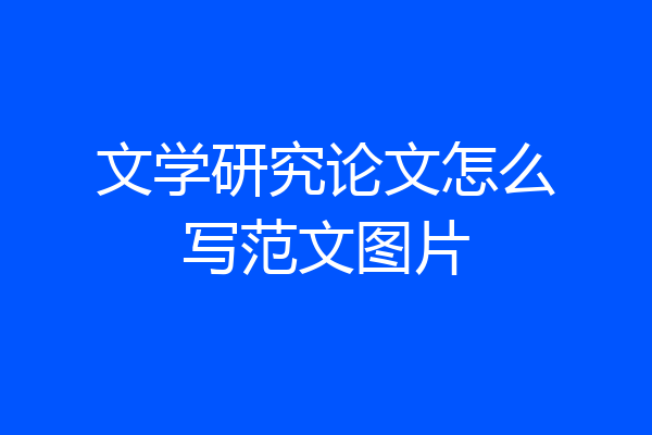 文学研究论文怎么写范文图片