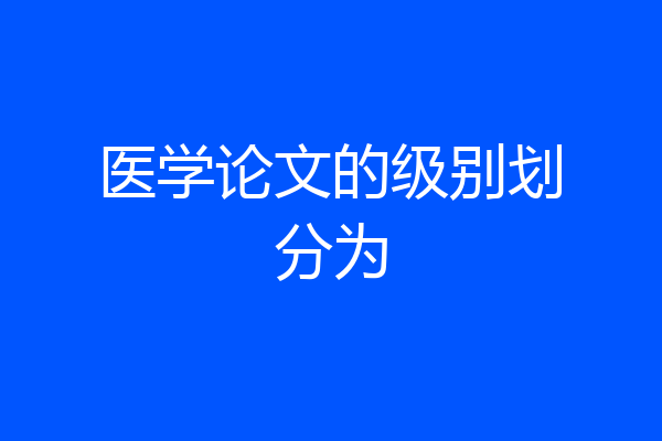 医学论文的级别划分为