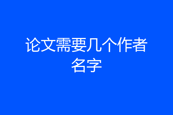 论文需要几个作者名字