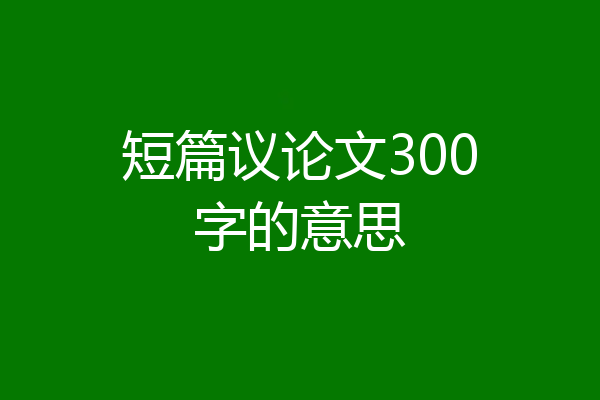 短篇议论文300字的意思