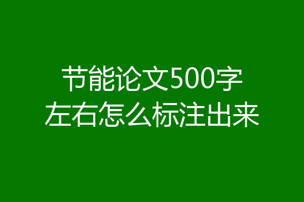 节能论文500字左右怎么标注出来