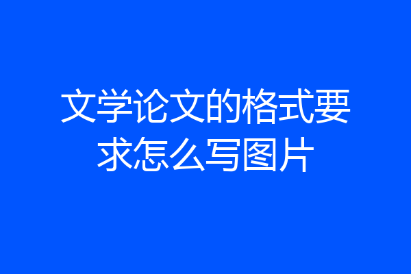文学论文的格式要求怎么写图片
